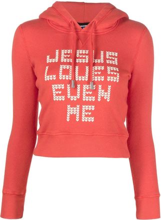 Dsquared2 slogan-print drawstring hoodie - women - Cotton - M