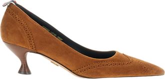 Thom Browne Wingtip Brogue Pump in Premium Velukid Suede