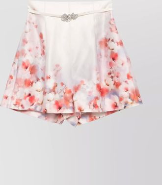 Zimmermann silk blend floral-print high-rise tailored shorts