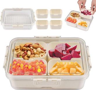 OEM Caja Para Aperitivos Con Compartimentos, Plato Seguro Aperitivos Tapa, Recipiente Pl&aacute;stico Reutilizable Aperitivos, Bandeja Transparente Tapa