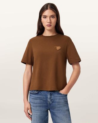 AllSaints Cotton Lover Lisa Embroidered T-Shirt, Size: XS
