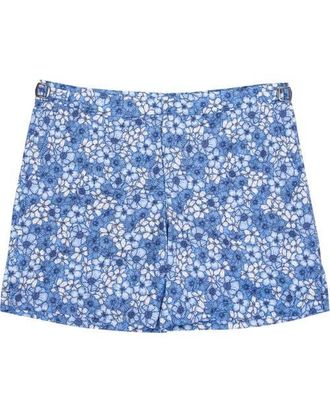 Lords of Harlech Neptune Tailored Swim Short in Dense Floral Blue at Nordstrom, Size 36