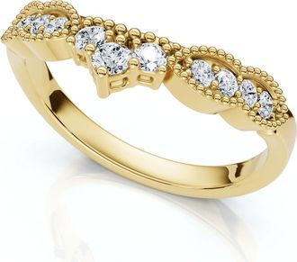 Pompeii3 Serina Diamond Wedding Guard Ring 14k Gold Lab Grown