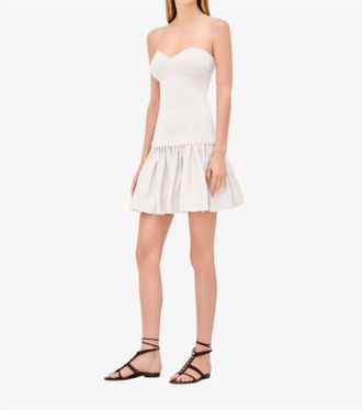 Alexis Dasia Strapless Pleated Mini Dress In White