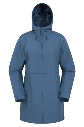 Mountain Warehouse Hilltop Womens Waterproof Jacket with Side Pockets Outdoors Rain Coat Dark Blue - Size 20 UK