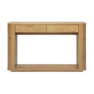 Miliboo Console Con Finitura In Legno Chiaro Rovere A 2 Cassetti L120 Cm Negan