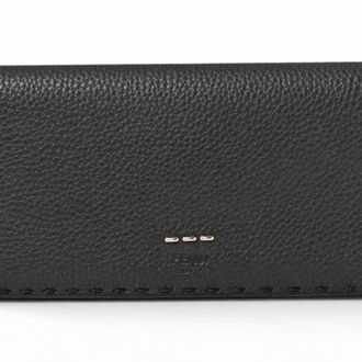 Fendi Selleria Black Leather Long Wallet (Bi-Fold) (Pre-Owned)