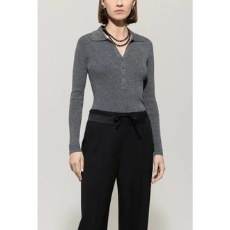 Luisa Cerano Truien & Vesten, Dames, Grijs, M, Geribbelde Glitter Trui