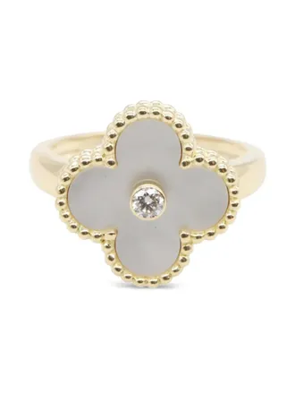 Van Cleef & Arpels 2010s 18K yellow gold Alhambra diamond ring