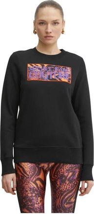 Versace Jeans Couture Geprinte gebreide sweater - Dames - Sweatshirts - Zwart - L - Katoen - Hoodies & sweatvesten