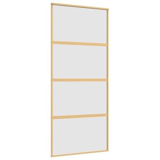 Berkfield Home Sliding Door Gold 90x205 cm Frosted ESG Glass & Aluminium