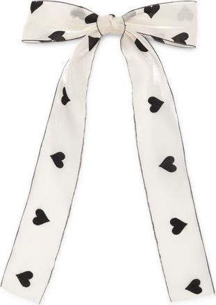 L. Erickson Clarissa Bow Barrette in Black/White at Nordstrom