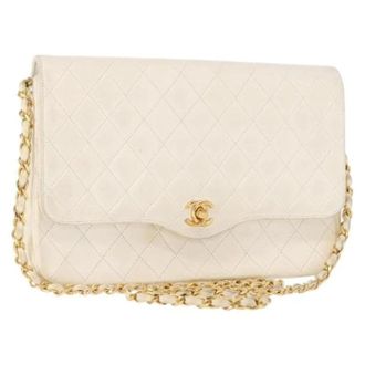 Chanel Pre-owned Cross Body Bags, female, White, Size: ONE SIZE Pre-owned Vintage Cross Body Bag