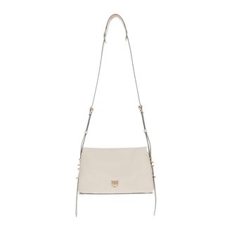 Pinko Triplet Mini - Dames - Schoudertassen - Beige - ONE Size - Katoen - Tassen