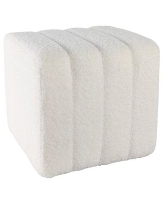Sagebrook Home 16in Ridged Square Boucle Ottoman