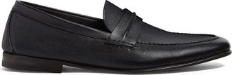 Ermenegildo Zegna Black Natural Grain Leather Loafer in Black Solid at Nordstrom, Size 11.5Us