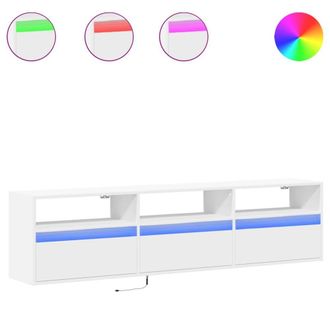 Berkfield Home TV Wall Cabinet with LED White 180x31x45 cm | Size: 180 x 31 x 45 cm