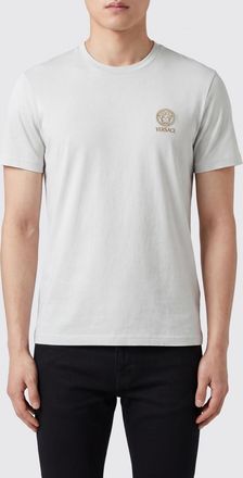 Versace T-shirt slim fit in cotone stretch con logo Medusa a contrasto