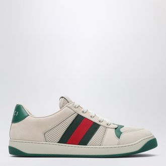Gucci Sneaker Screener in mesh e pelle bianco/verde