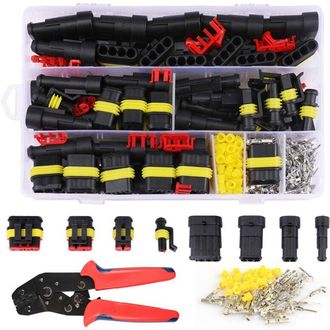 OEM Conectores Impermeables: 352 Piezas De Conector El&eacute;ctrico Impermeable Para Autom&oacute;vil + Alicates De Crimpado, Conectores Impermeables Para Autom&oacute;vil De