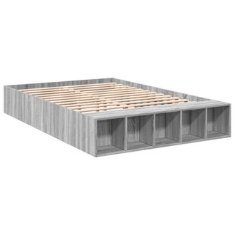 Berkfield Home Modern Bed Frame without Mattress Grey Sonoma 120x190 cm Small Double