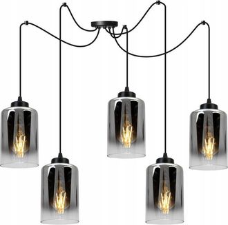 OEM Elegante L&aacute;mpara Colgante Ara&ntilde;a Con Pantalla De Cristal