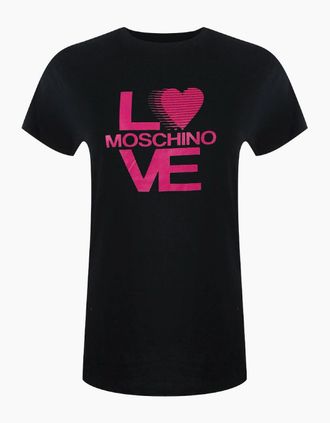 Love Moschino Womens Love Moschino Bold Logo Black T-Shirt - Size: 18/16