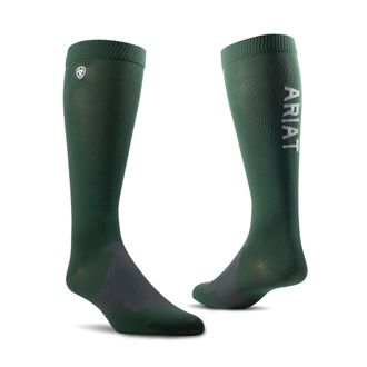 Ariat TEK Essential Performance Socks in Jungle Green, Size OS