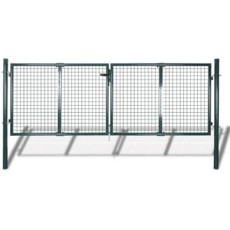 vidaXL Vidaxl - Cancello in Acciaio 306x150 cm Verde