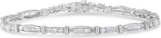 House of Brilliance 10K White Gold Geometric Pattern Diamond Tennis Bracelet at Nordstrom