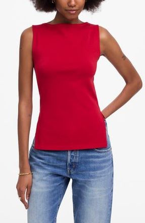 Madewell Sleeveless Boat Neck Side Slit T-Shirt in Crimson at Nordstrom Rack, Size X-Small