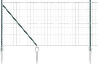Berkfield Home Euro Fence with 7 Spike Posts 1.2x10 m Galvanised Steel Green