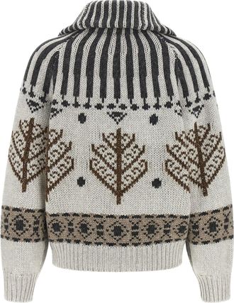 Brunello Cucinelli Geometric Patterned Cashmere Cardigan - Multicolor