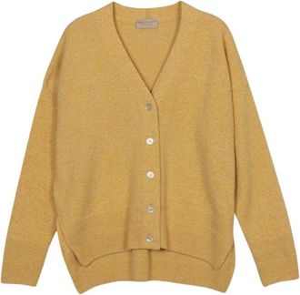 John Smedley Cardigan - Dames - Vesten - Geel - S - Wol - Truien & Vesten