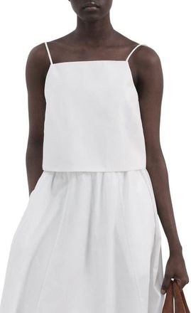 Mango Cotton Crop Camisole in White at Nordstrom, Size Large