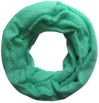 Lina & Lily Polka Dot Print Womens Infinity Scarf Snood Lightweight (Mint Green)