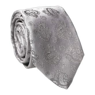 Dolce & Gabbana Ties, male, Gray, Size: ONE SIZE Paisley Silk Necktie