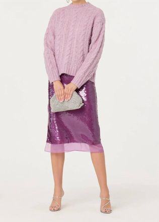 Astr Violetta Cable Knit Sweater In Lavender