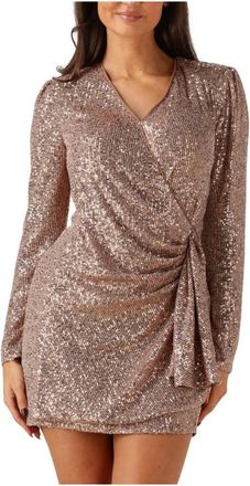 Ibana Davide Mini Jurk - Dames - Feestkleedjes - Bruin - XS - Leer - Kleedjes