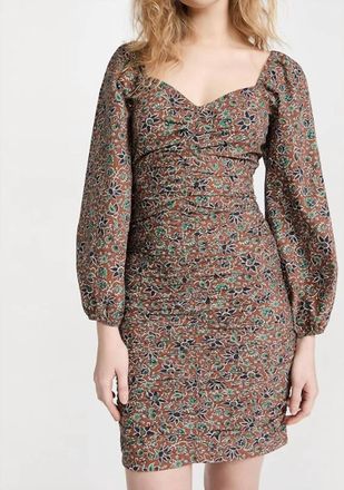 Veronica Beard Nadi Mini Dress In Cinnamon Multi