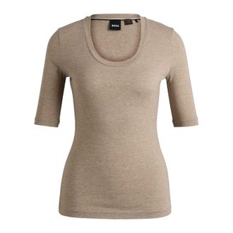 HUGO BOSS Womens/Ladies Effilie2 3/4 Sleeve Top (Grey) - Size 10 UK