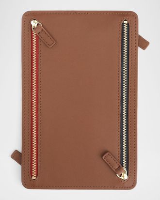 Royce Leather Monogrammed Leather RFID Blocking Foup Zip Travel Organizer