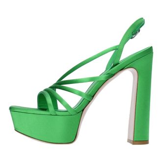 Le Silla Sandalen Groen - Dames - Sandalen met hakken - Groen - 40 EU - Satijn - Schoenen