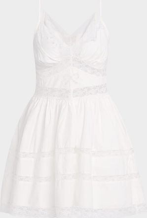 LoveShackFancy Zima Lace-Trim Mini Dress