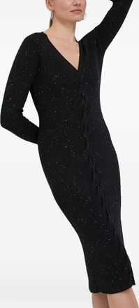 Guess Co Abito midi con scollo a V - Nero