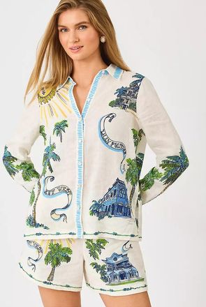 Lilly Pulitzer Susana Linen Button Down Shirt