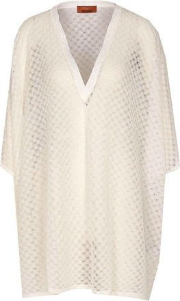 Missoni White Short Lame Raschel Workmanship Caftan