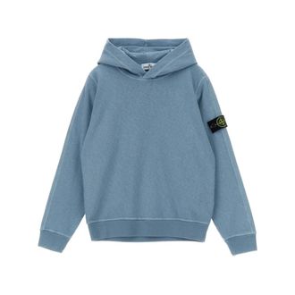 Stone Island Logo Badge Sweatshirt - male - Stone Island - Kids Sweatshirts - Blue - 8 Y - Kids