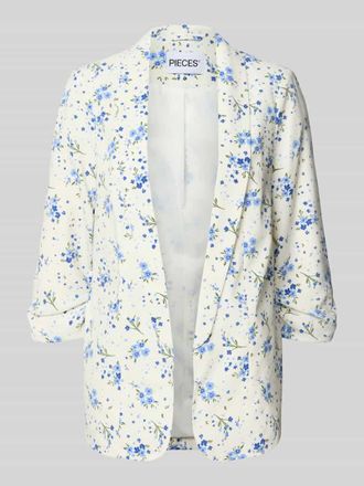 Pieces Regular Fit Longblazer mit Allover-Muster Modell BOSELLA in Weiss, Gr&ouml;&szlig;e XL