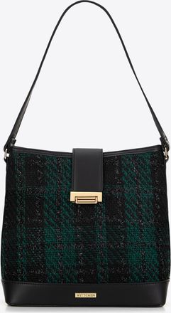 Wittchen Damestas van boucl&eacute;stof, zwart en groen